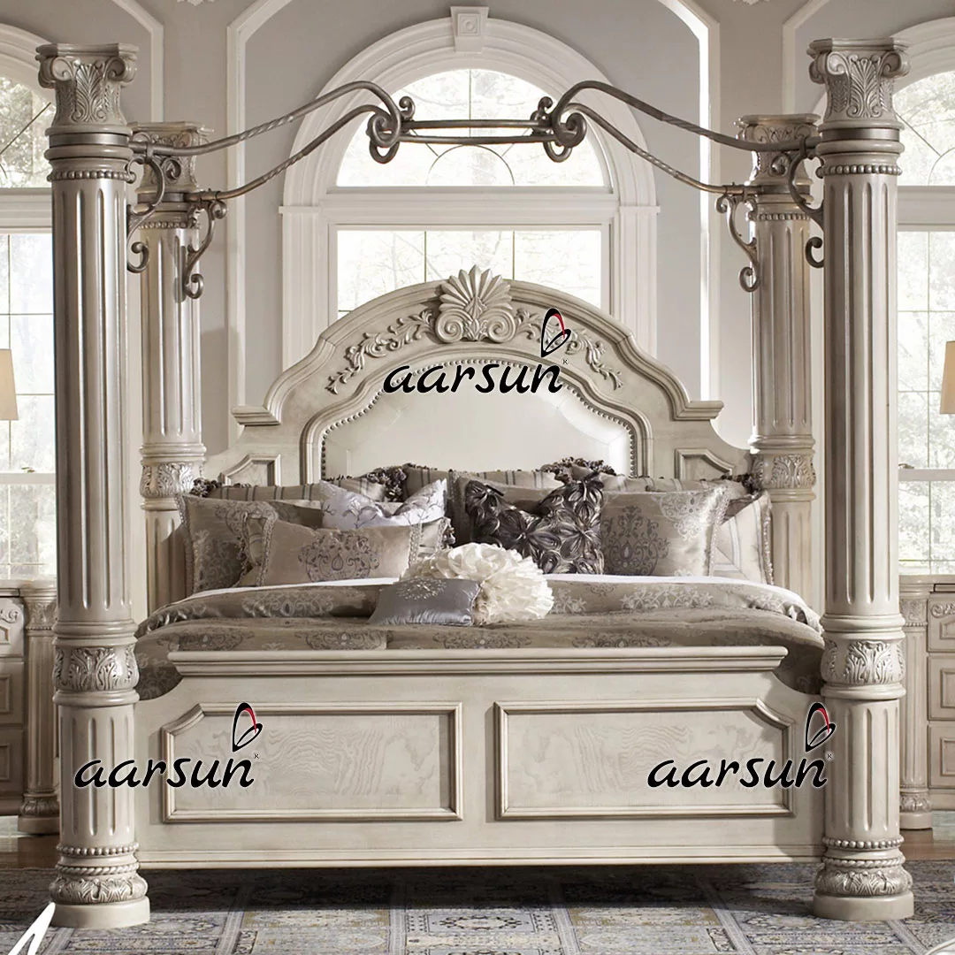 4 Poster Bed Cot Solid Wood