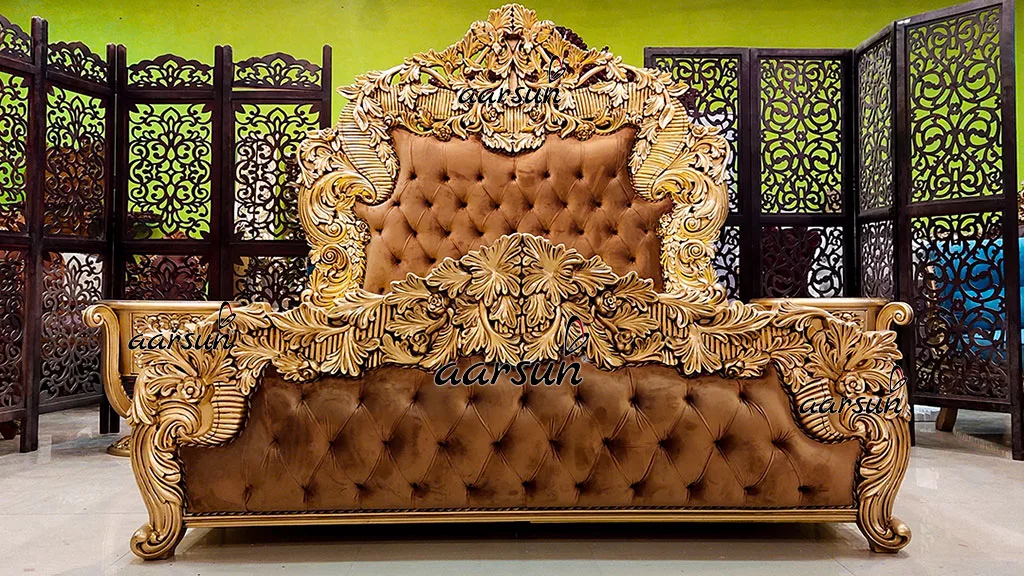 Antique Gold Royal Bedroom Set Handmade & Custom Made view 3