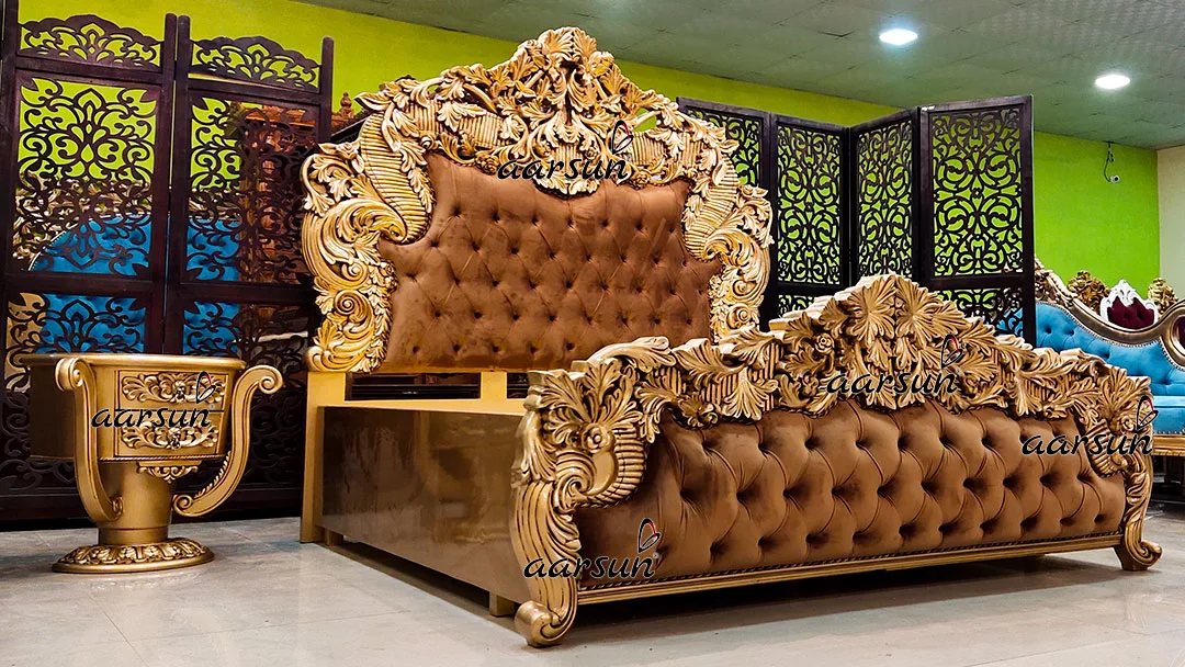 Antique Gold Royal Bedroom Set Handmade & Custom Made view 4