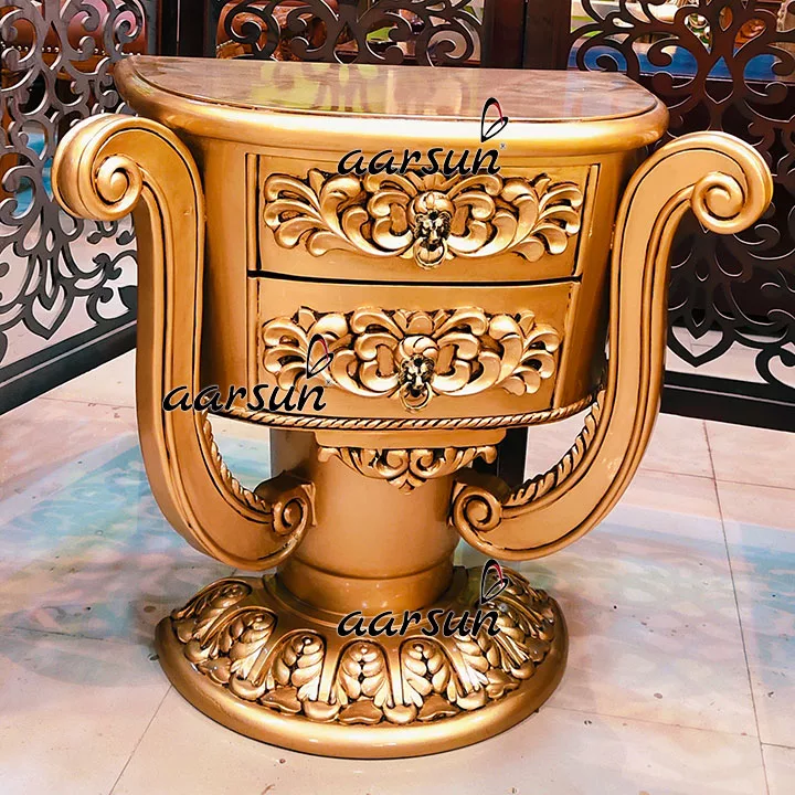 Antique Gold Royal Bedroom Set Handmade & Custom Made view 5