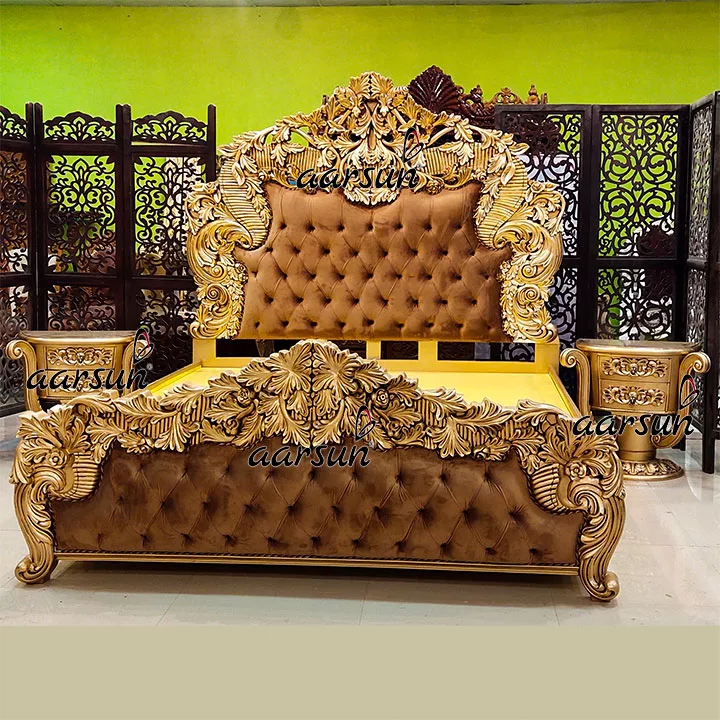Antique Gold Royal Bedroom Set Handmade & Custom Made view 6