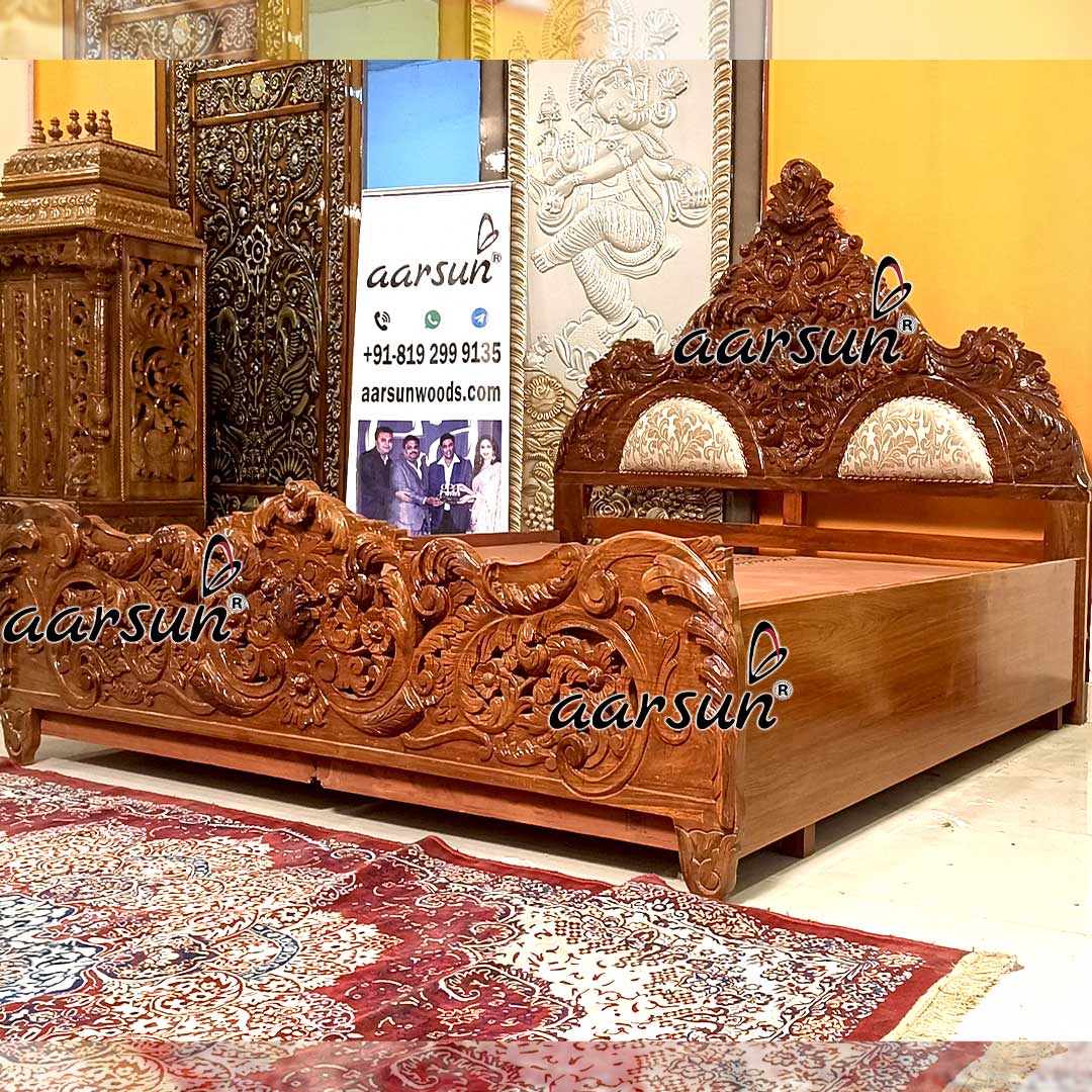 Bed Design Sheesham Wood view 6