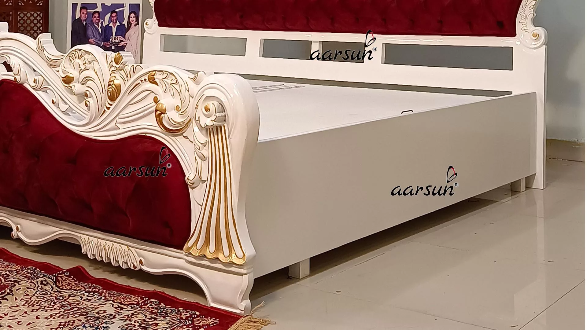Big size Latest Bed Design in Teak Wood view 5