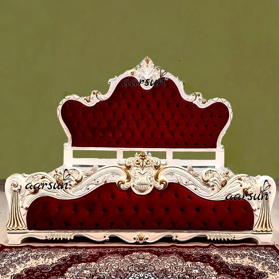 Big size Latest Bed Design in Teak Wood view 6
