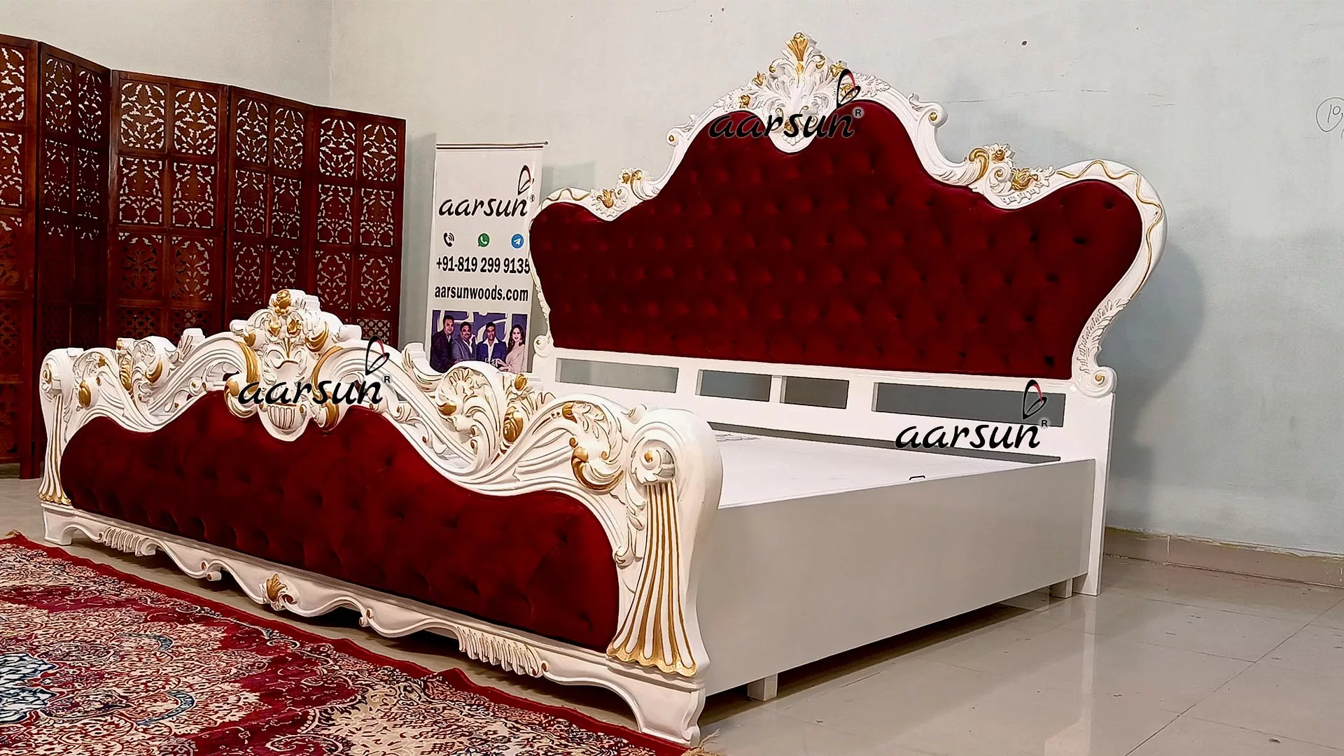 Big size Latest Bed Design in Teak Wood