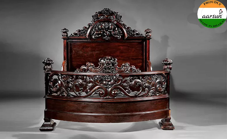 Boat shape stylish Bed design in Wood view 3