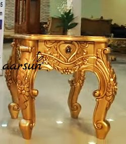 Carved King Size Bed in Teak Wood view 3