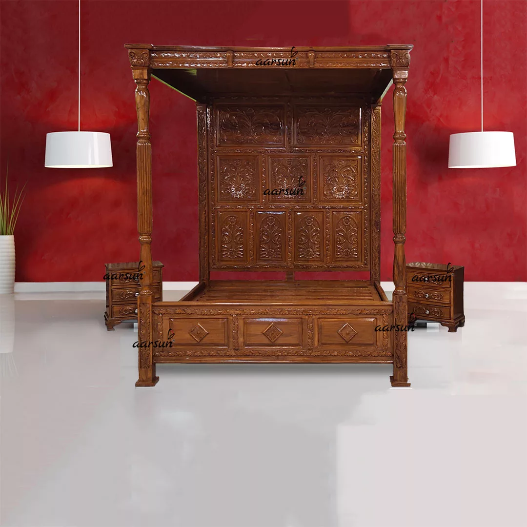 Classic Indian Canopy Bed Poster Bed