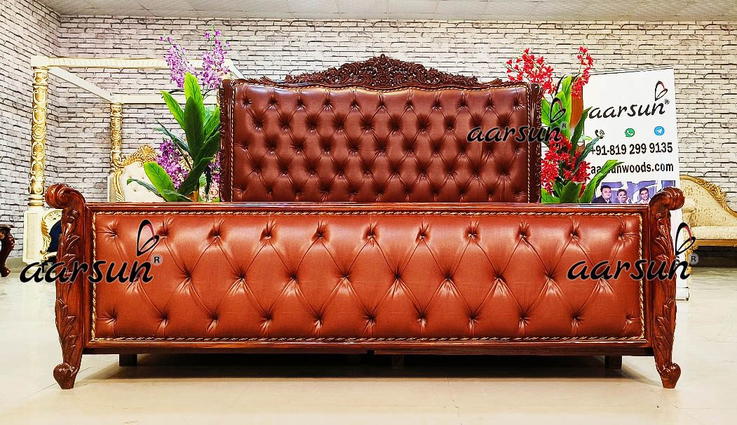 Classic Teak Wood Bed with Storage view 3