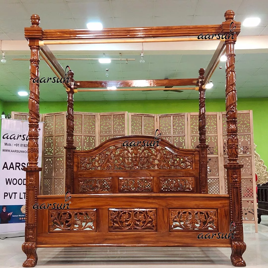 Classic Vintage Poster Bed in Honey Finish view 3