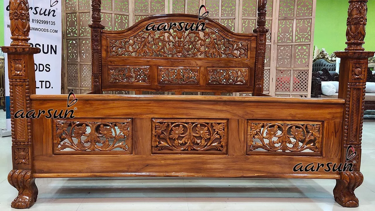 Classic Vintage Poster Bed in Honey Finish view 4