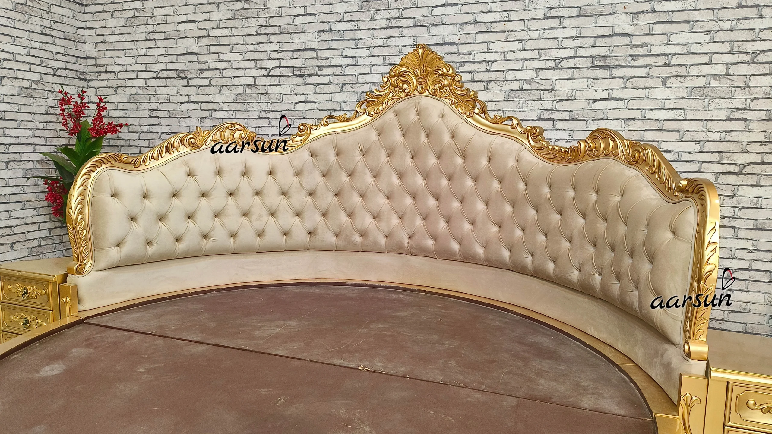 Custom-Crafted Huge Round Bed with Almirah view 4
