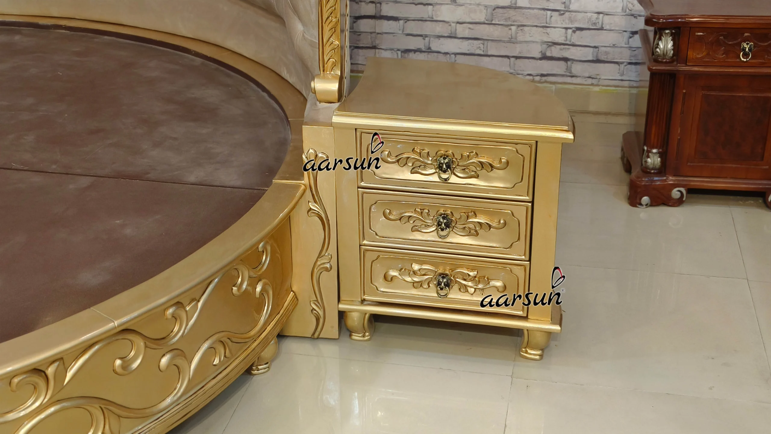 Custom-Crafted Huge Round Bed with Almirah view 6