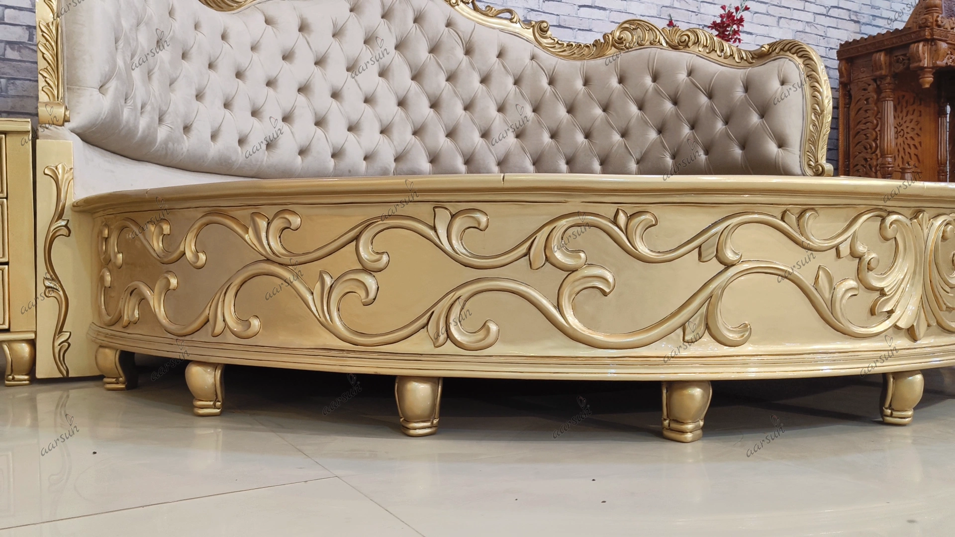 Custom-Crafted Huge Round Bed with Almirah view 9