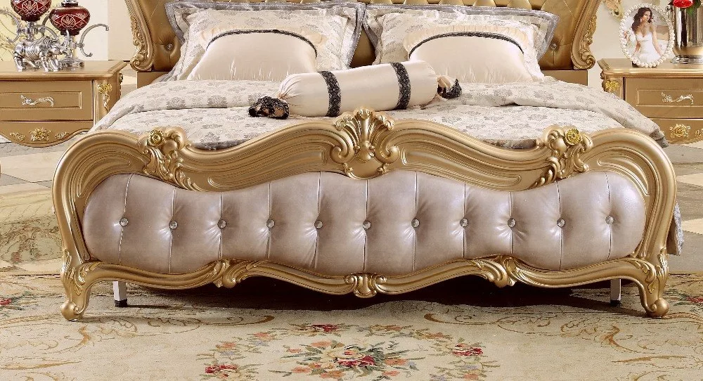 Designer Wooden Bed with Side table view 3
