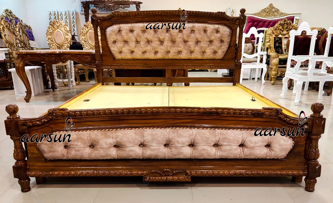 Elegant King Size Bed with Storage view 3