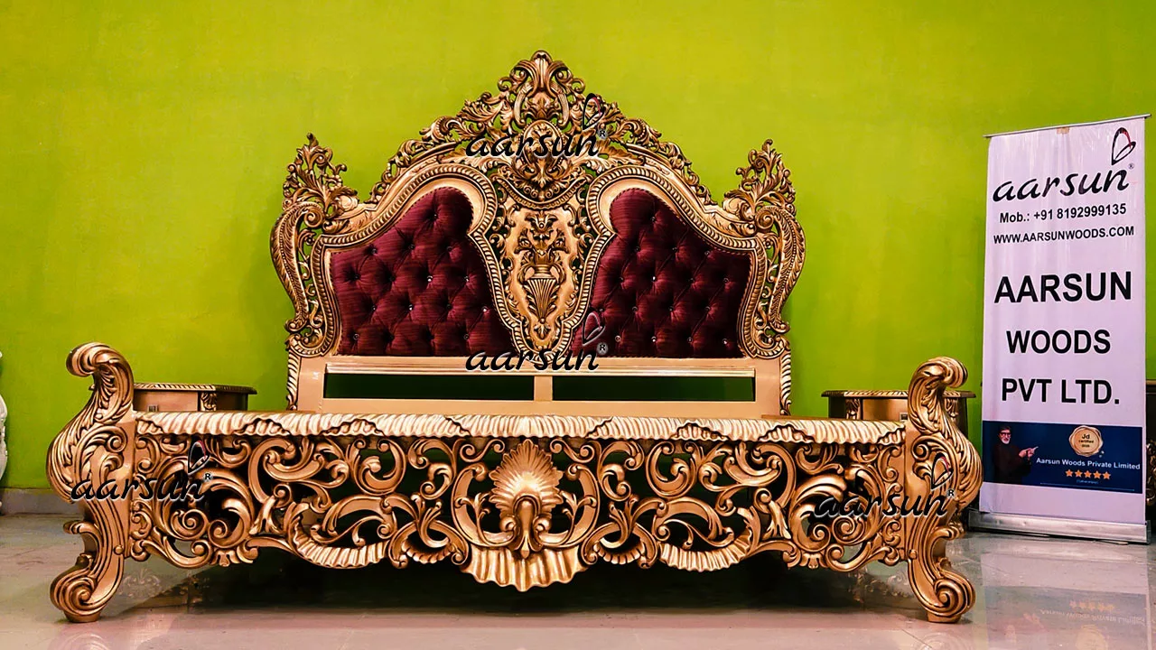 Extraordinary Bedroom Set in Royal Gold view 3