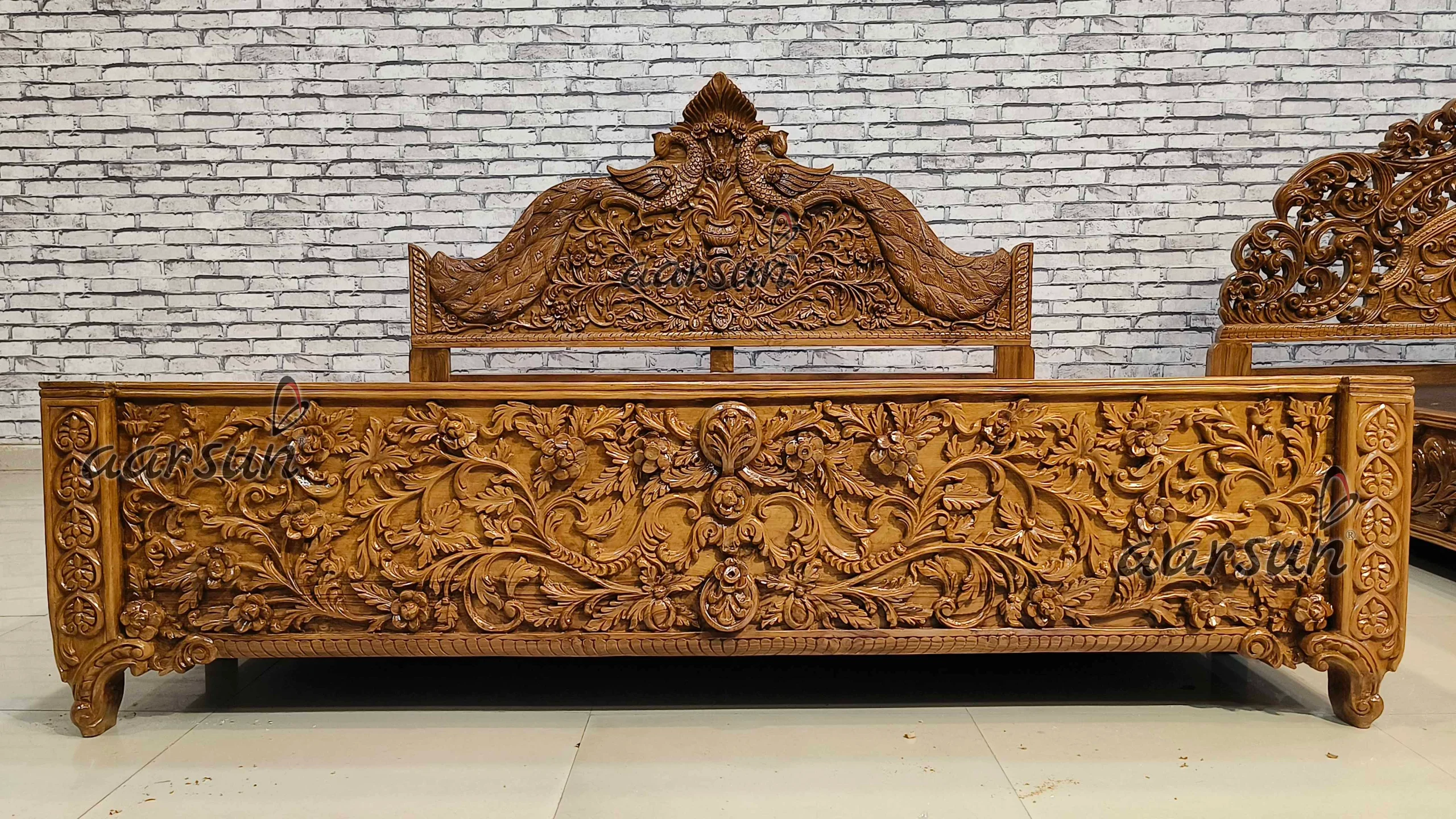 Fully Handcrafted Wooden Classical Bedroom Set view 6