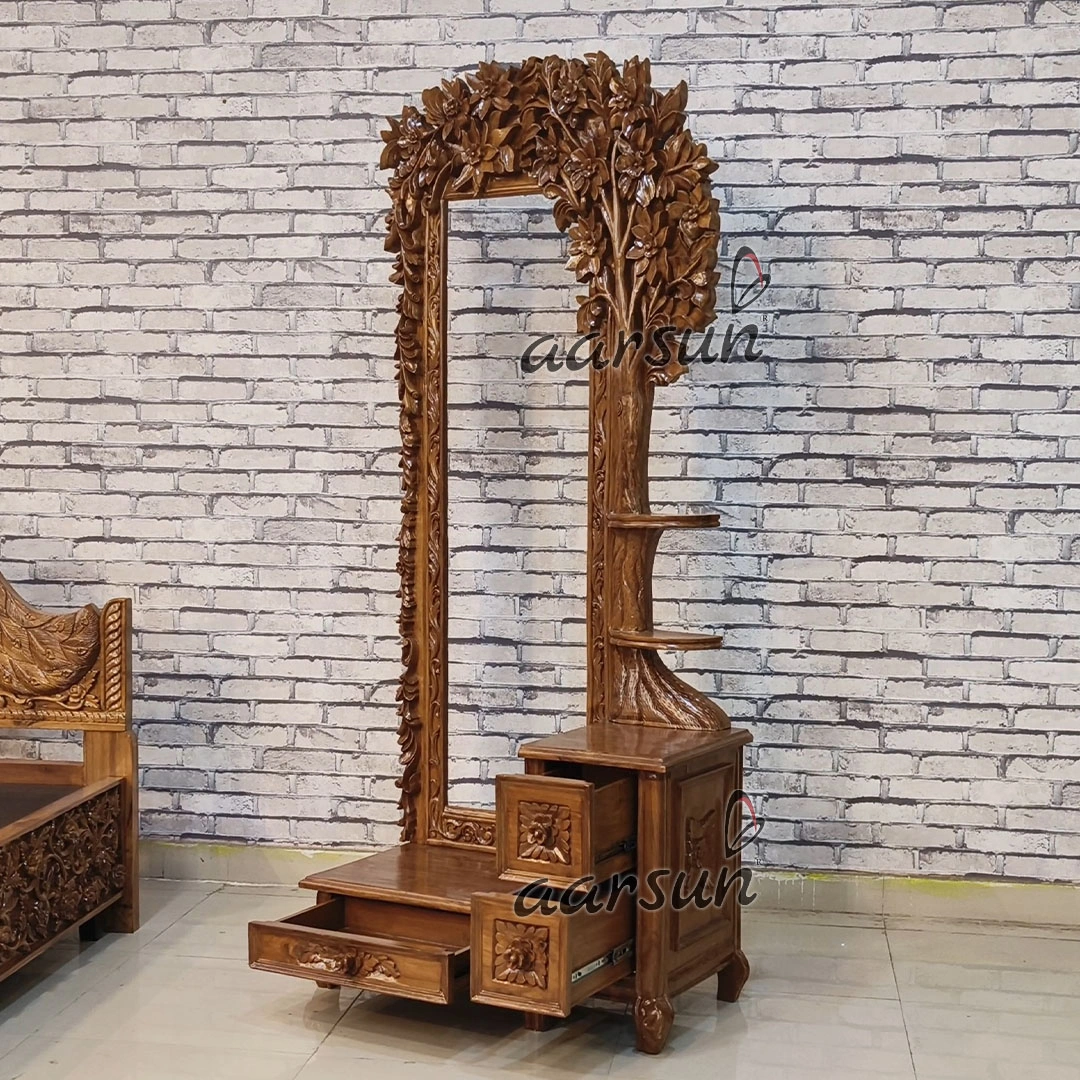 Fully Handcrafted Wooden Classical Bedroom Set view 10