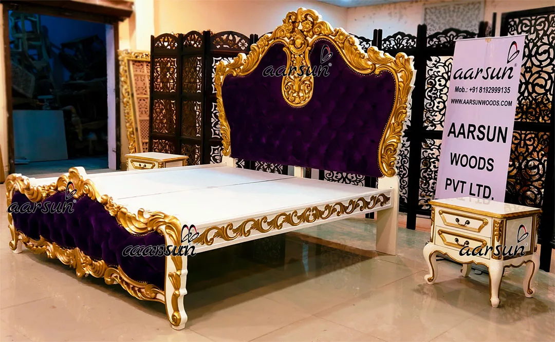 Handcrafted Maharaja Bed with Side Table view 3