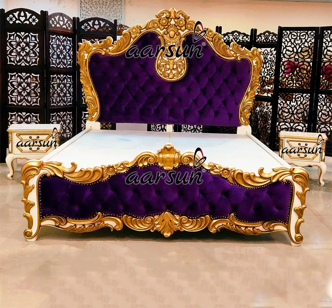 Handcrafted Maharaja Bed with Side Table