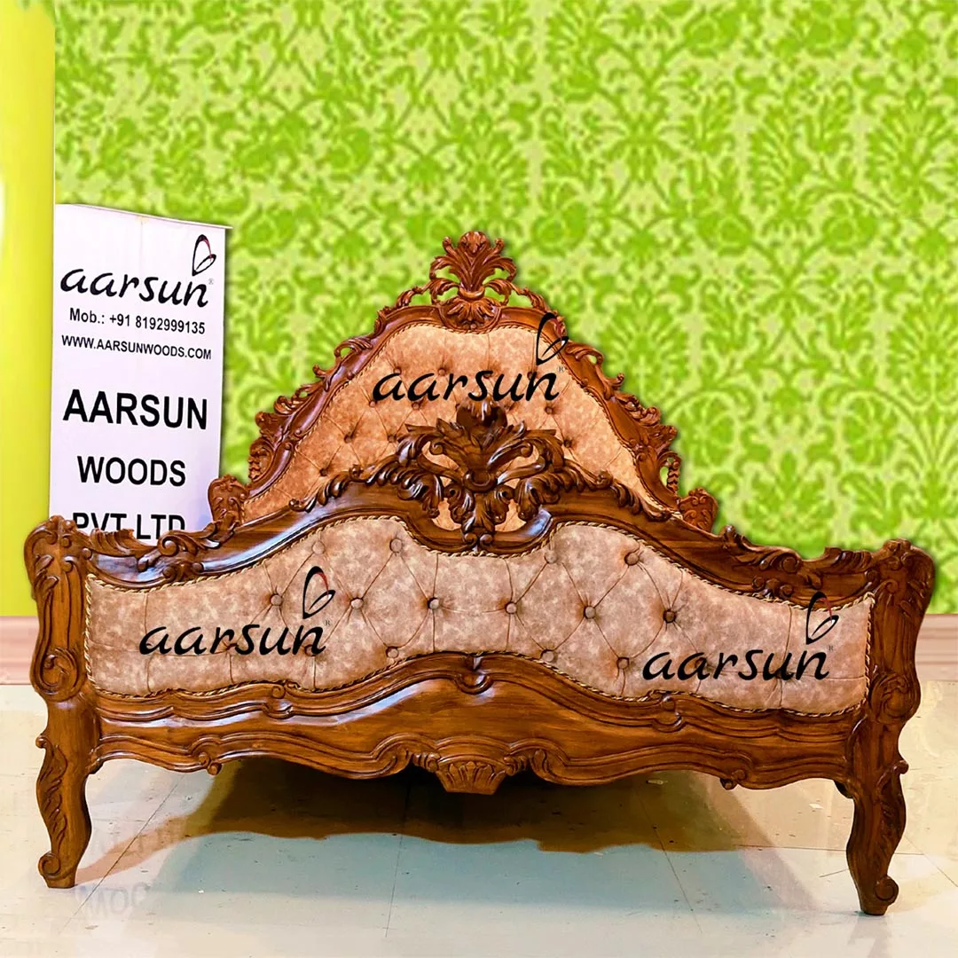 Handcrafted Queen Size Wooden Carved bed