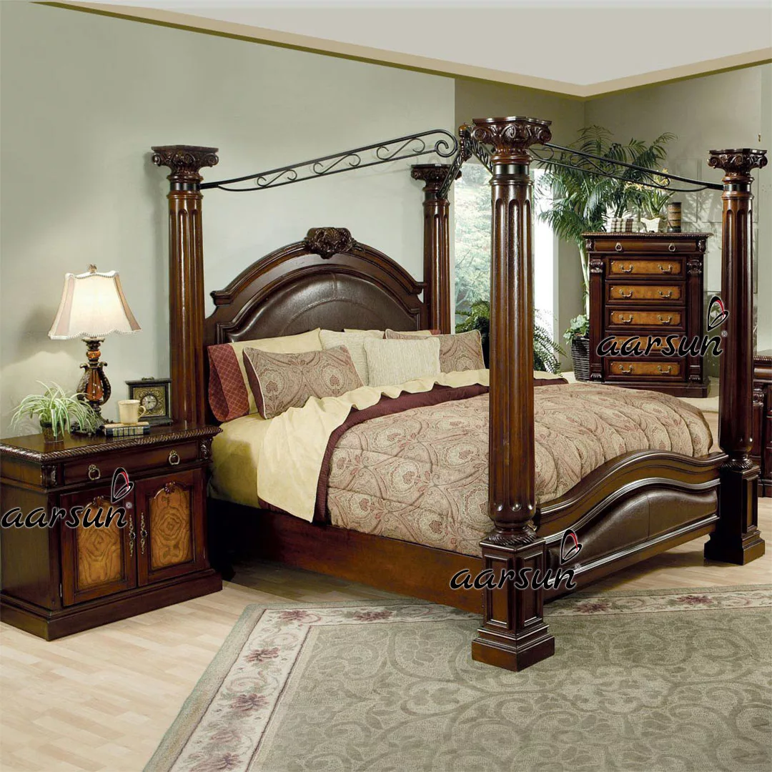 Handcrafted Wood Canopy Bed