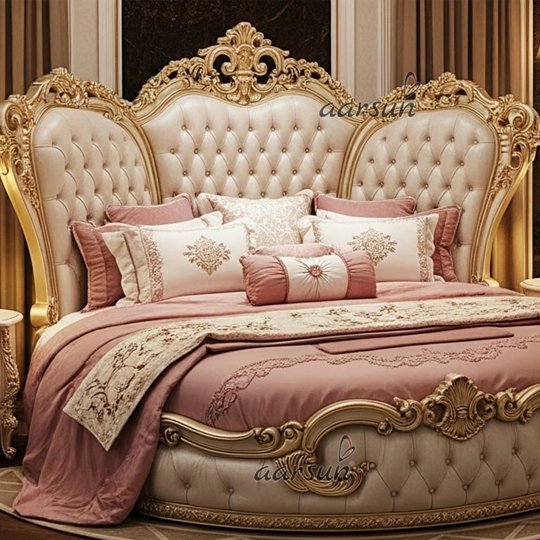 High Back Circular Bed for Modern Royal Interiors view 4
