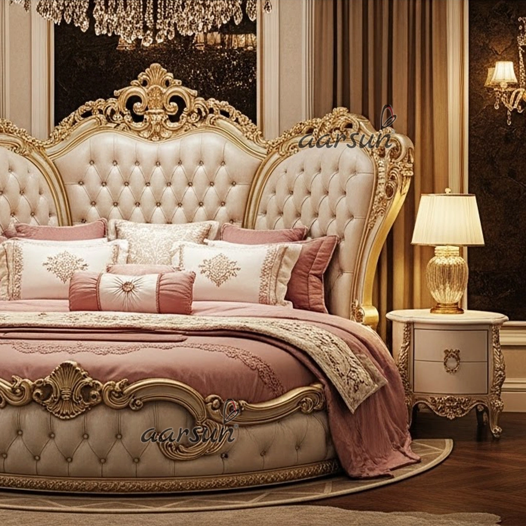 High Back Circular Bed for Modern Royal Interiors view 5