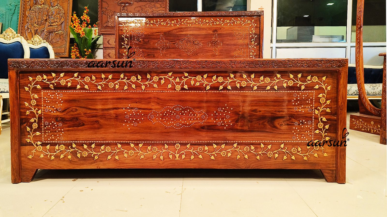 King Size Sheesham Wood Bed