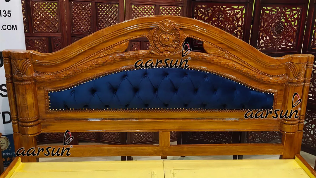 King size bed Modern Stylish Wooden design view 4