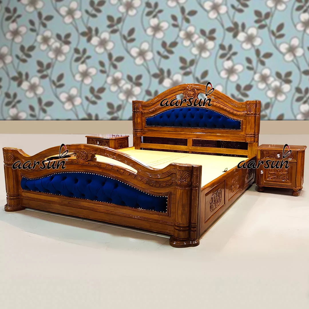 King size bed Modern Stylish Wooden design view 5