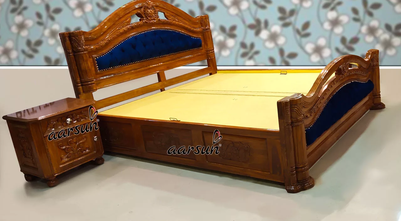 King size bed Modern Stylish Wooden design view 6
