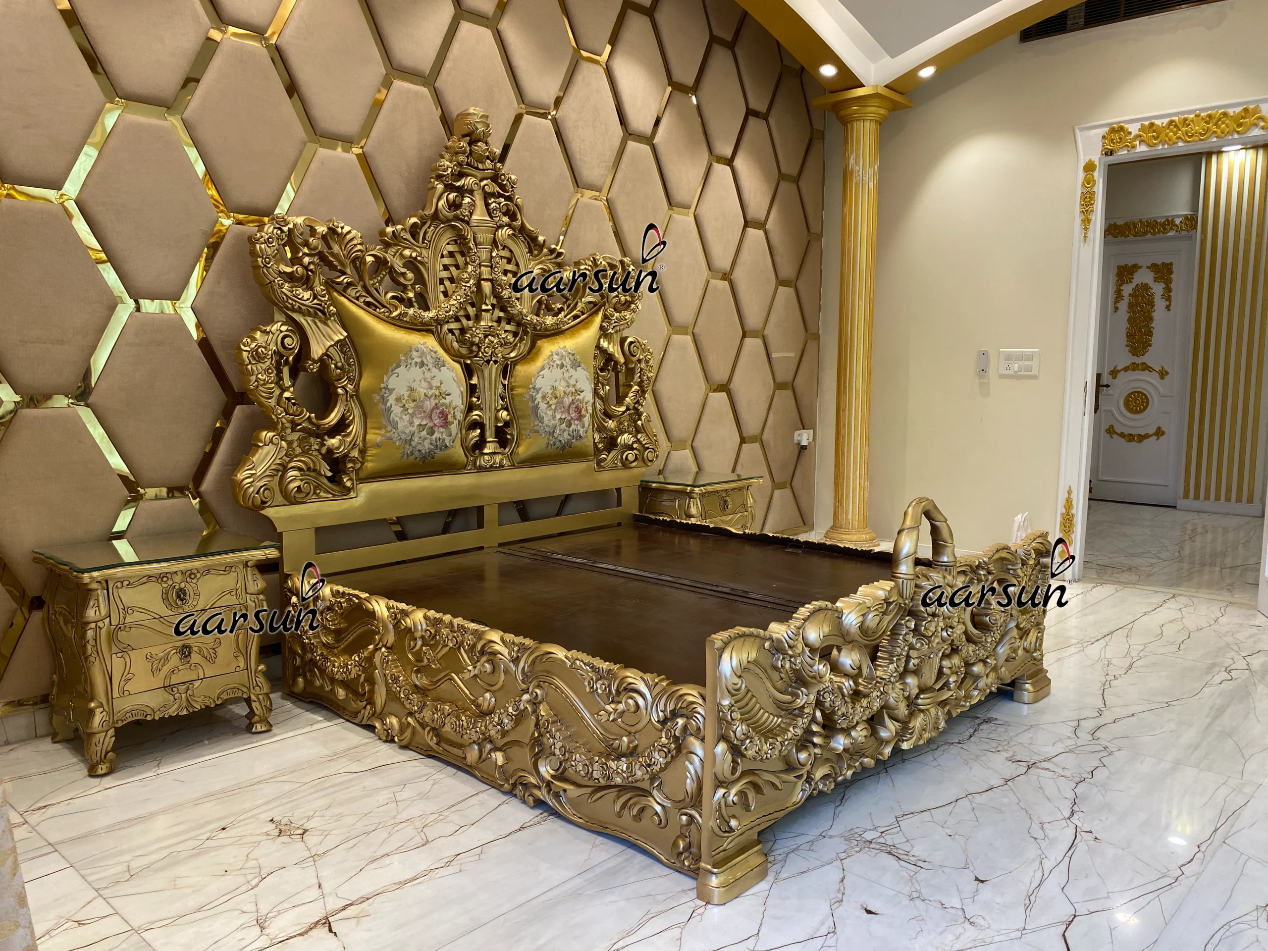 Latest Bed Design with Heavy Headboard view 3