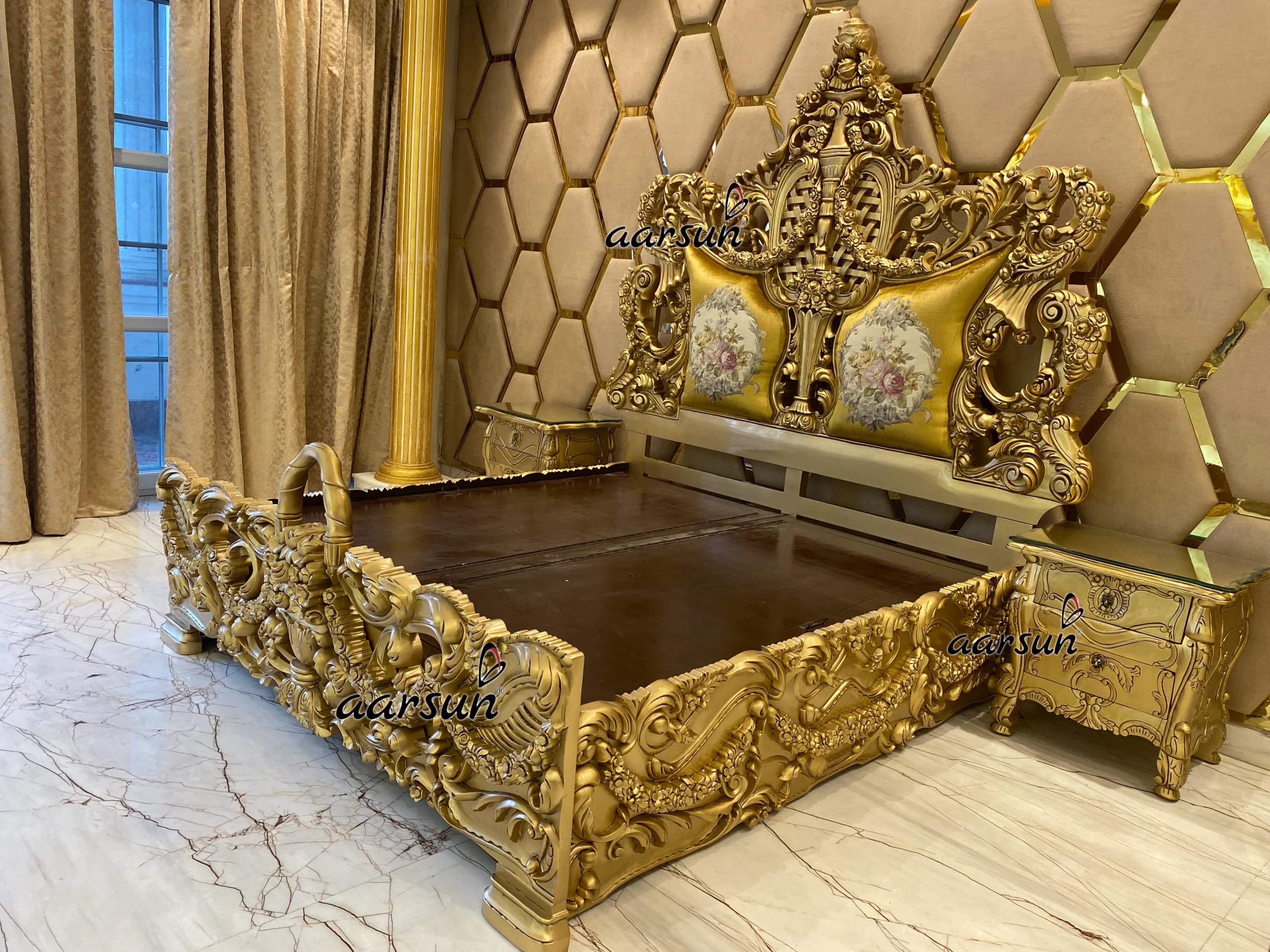 Latest Bed Design with Heavy Headboard view 4