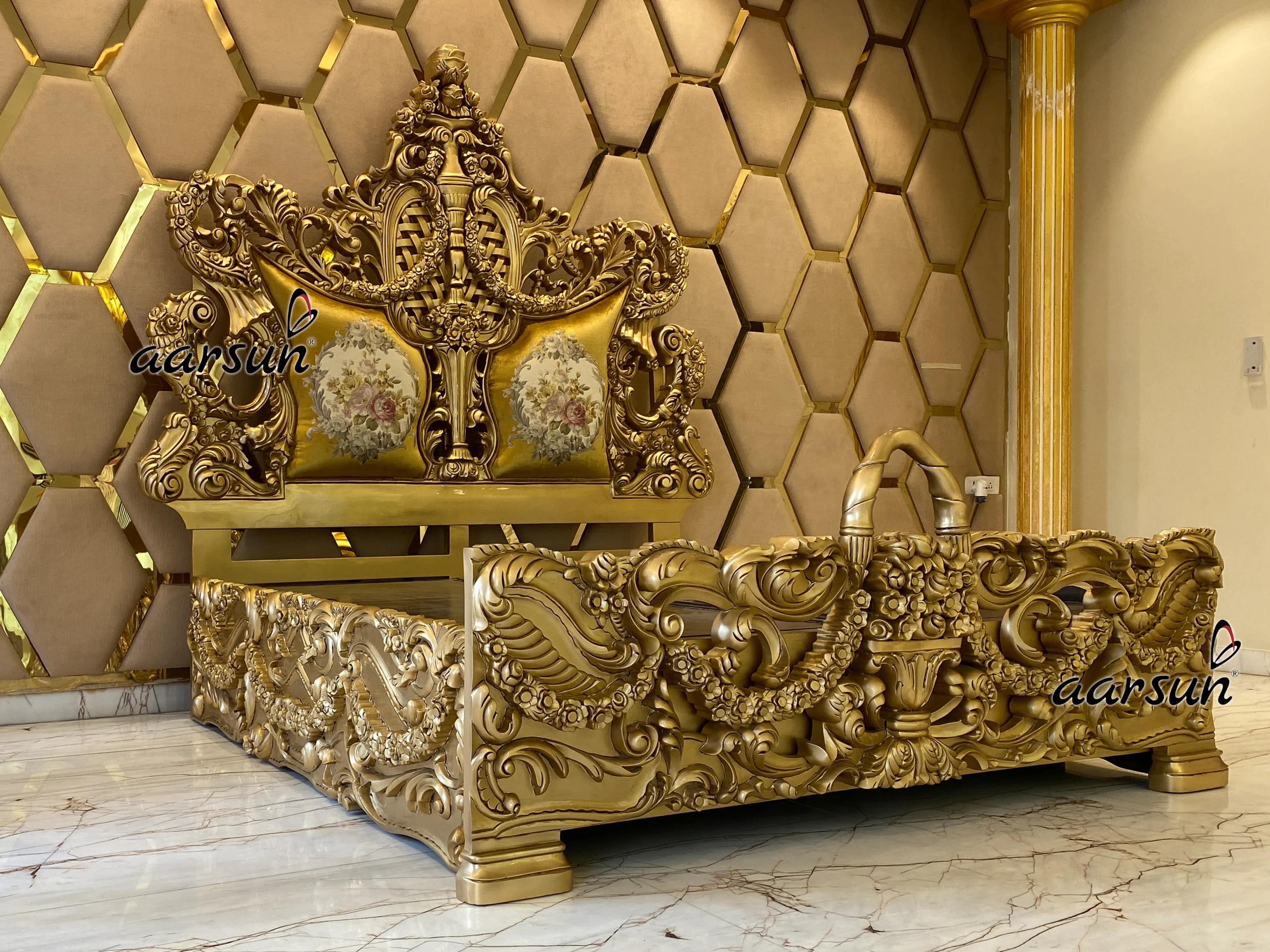Latest Bed Design with Heavy Headboard view 5