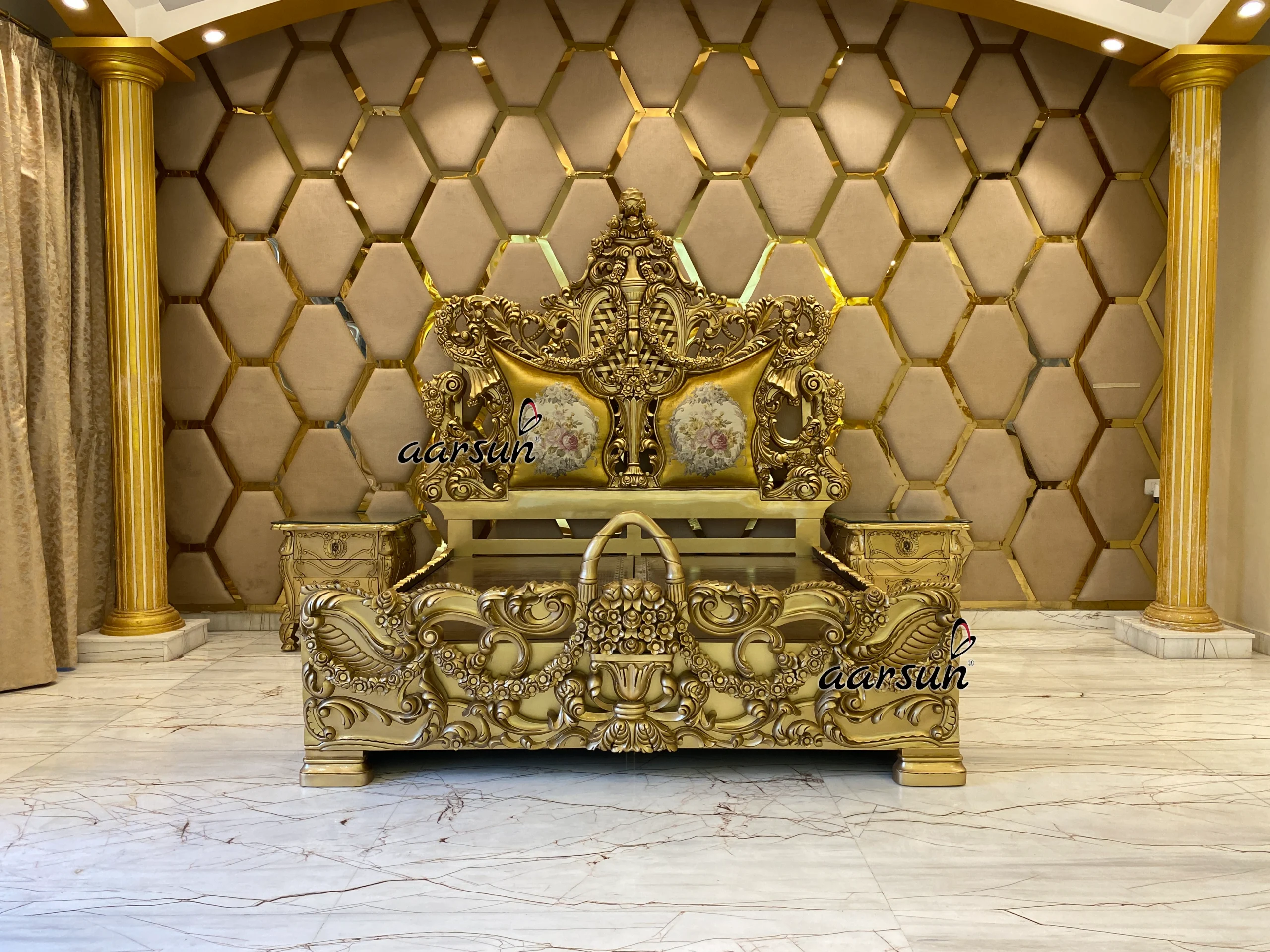 Latest Bed Design with Heavy Headboard view 6