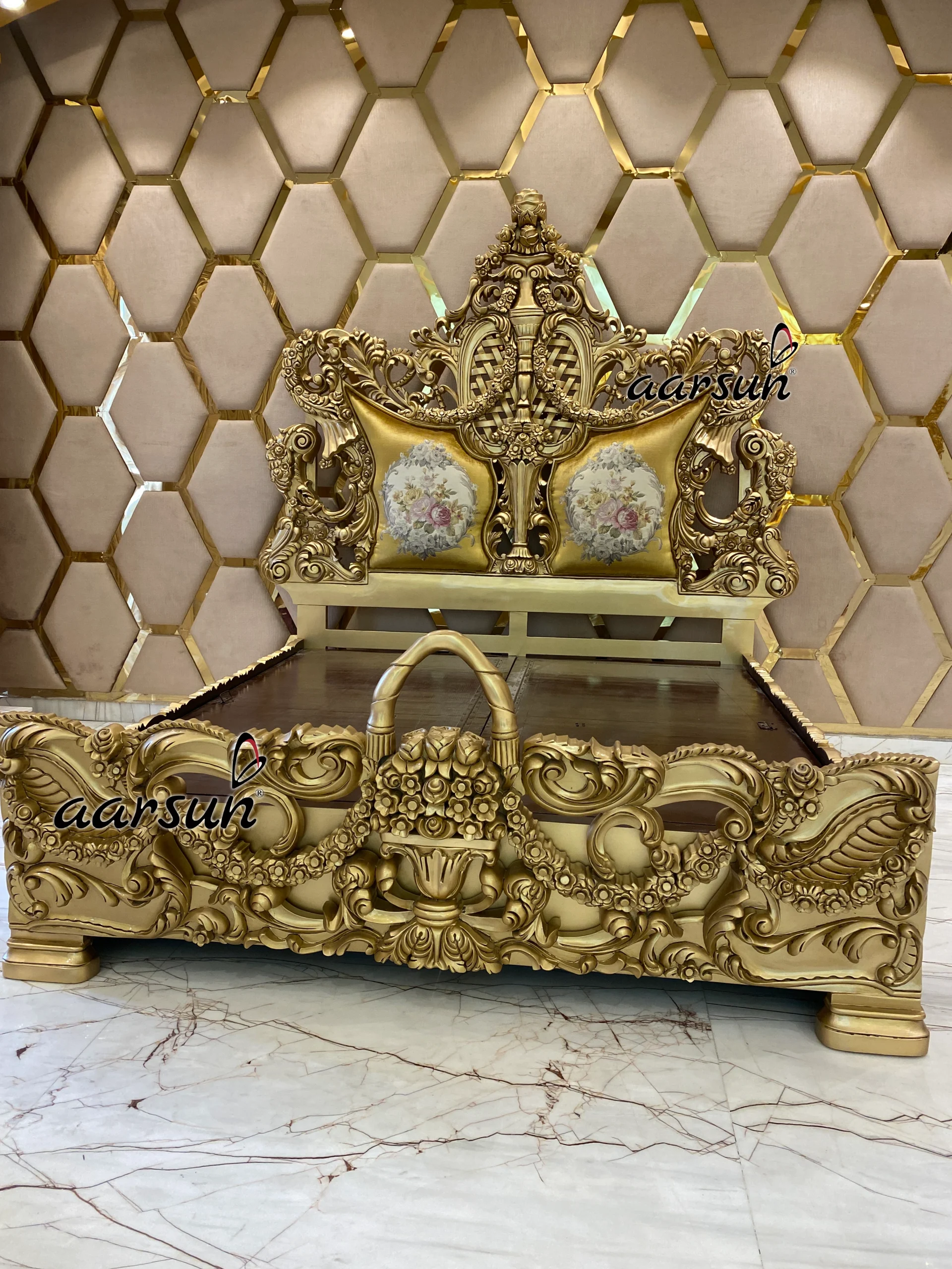 Latest Bed Design with Heavy Headboard view 9