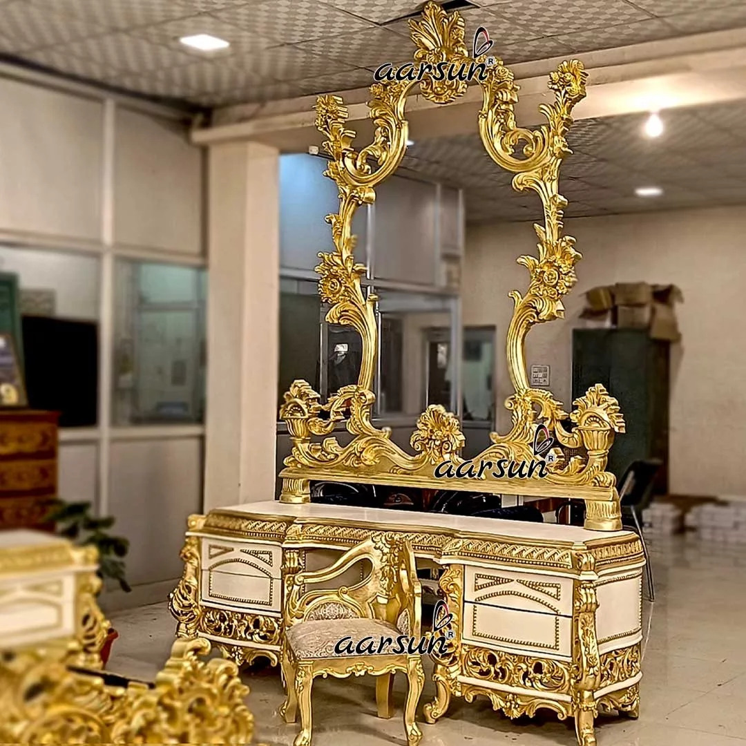 Luxurious Bedroom Furniture in Gold view 5