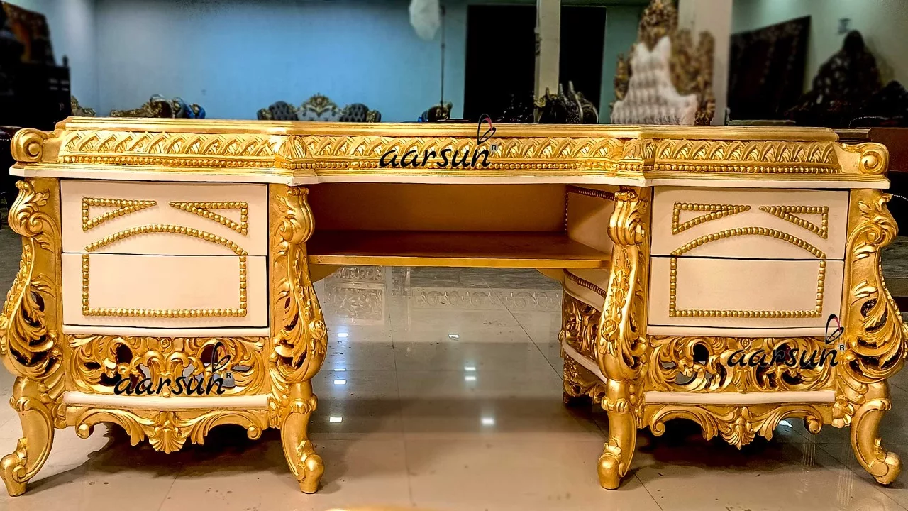 Luxurious Bedroom Furniture in Gold view 7