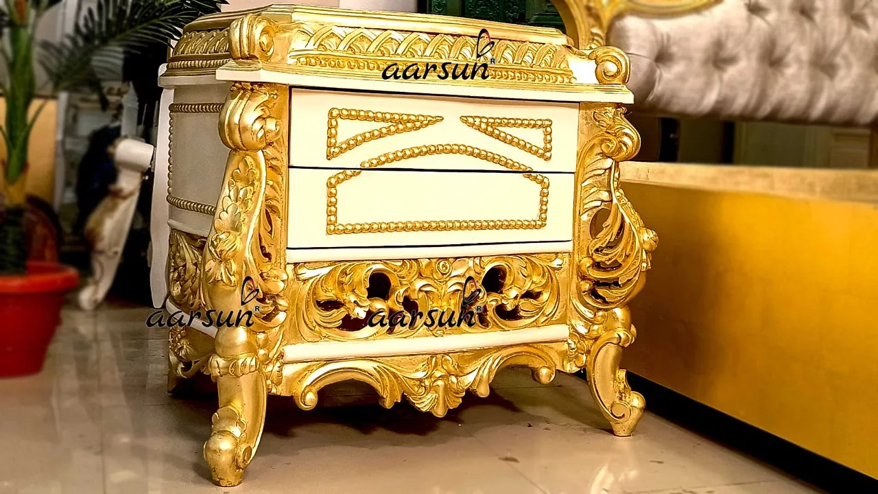 Luxurious Bedroom Furniture in Gold view 8