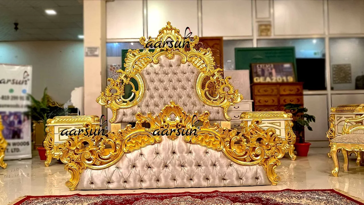 Luxurious Bedroom Furniture in Gold view 9
