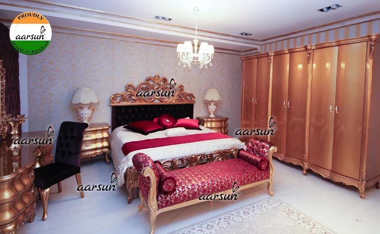 Luxury Bedroom Set in Gold view 3