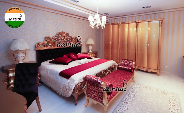 Luxury Bedroom Set in Gold view 4