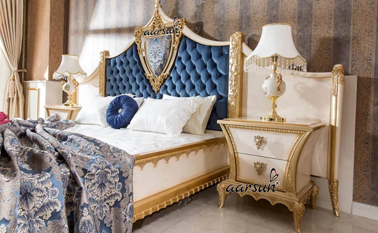 Luxury Hand Carved Designer Bed view 3