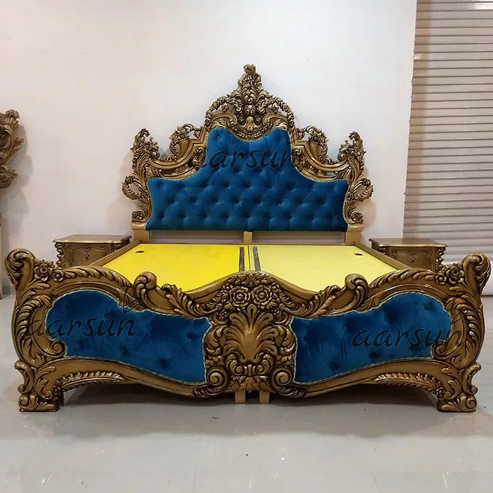 Luxury Teak Wood Bed with Storage view 3