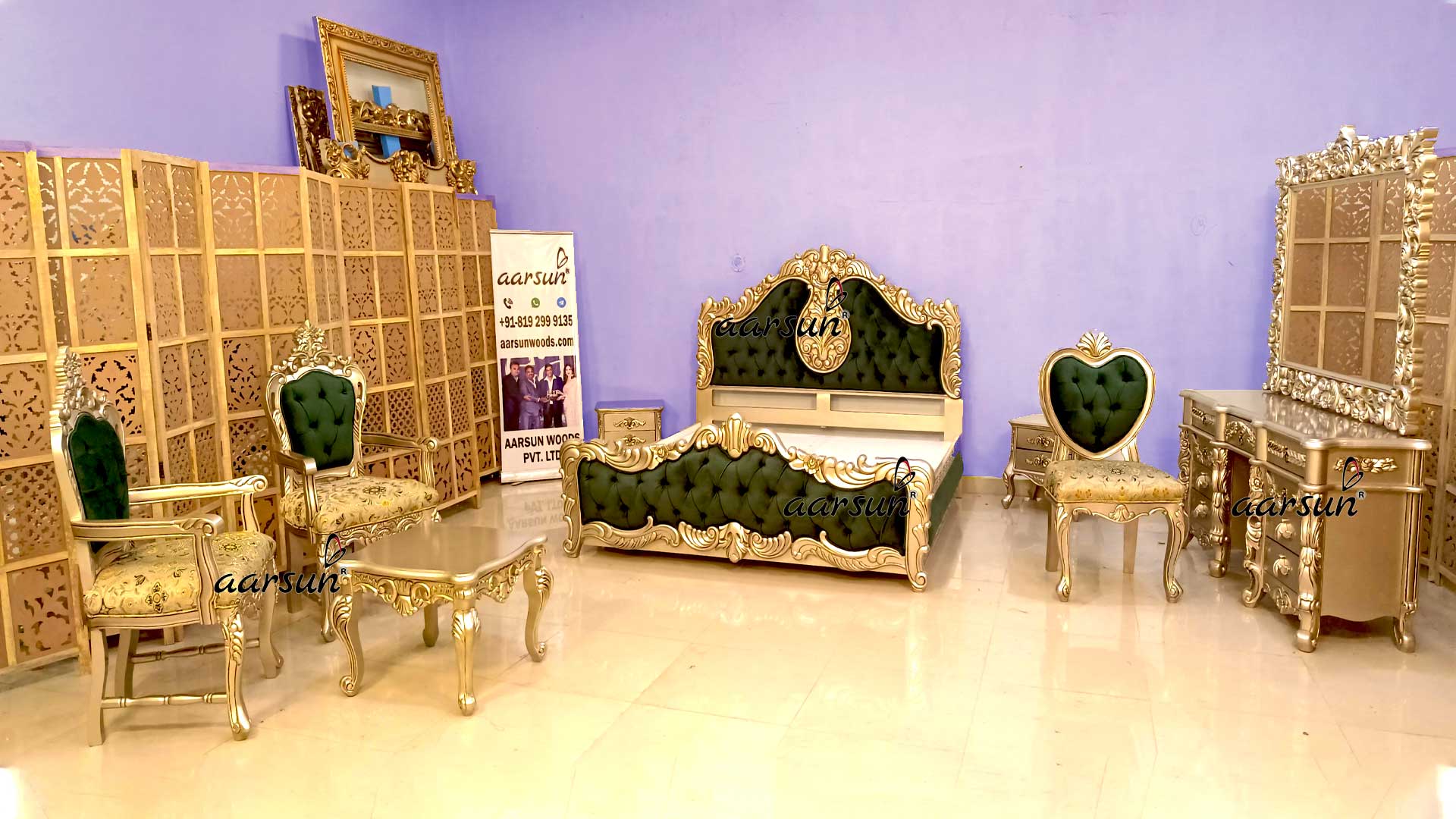 Luxury Wooden Bedroom Set view 3
