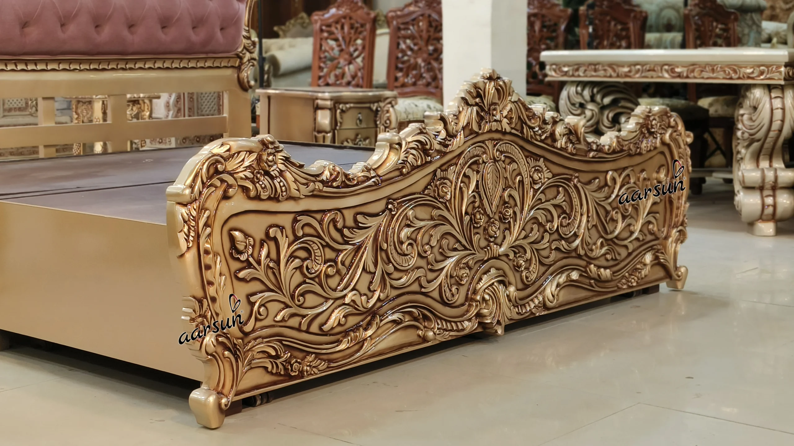 Luxury bed design with 2 different storage view 4