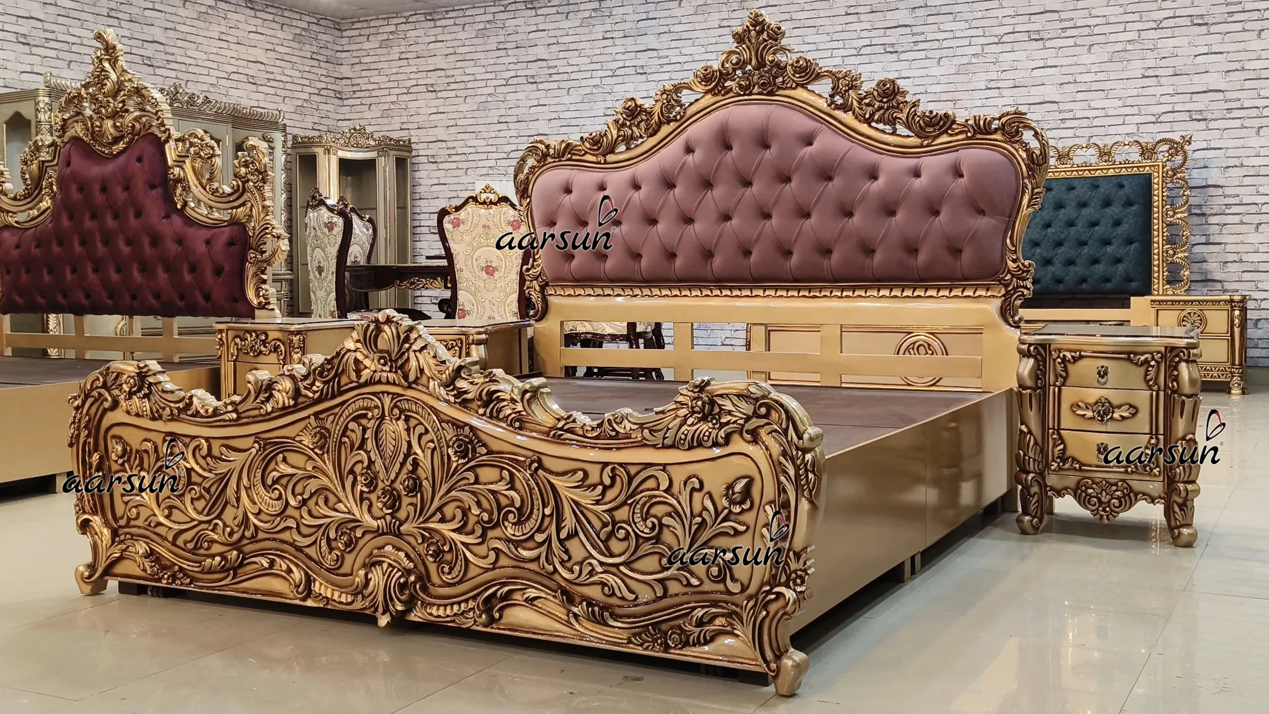Luxury bed design with 2 different storage view 6