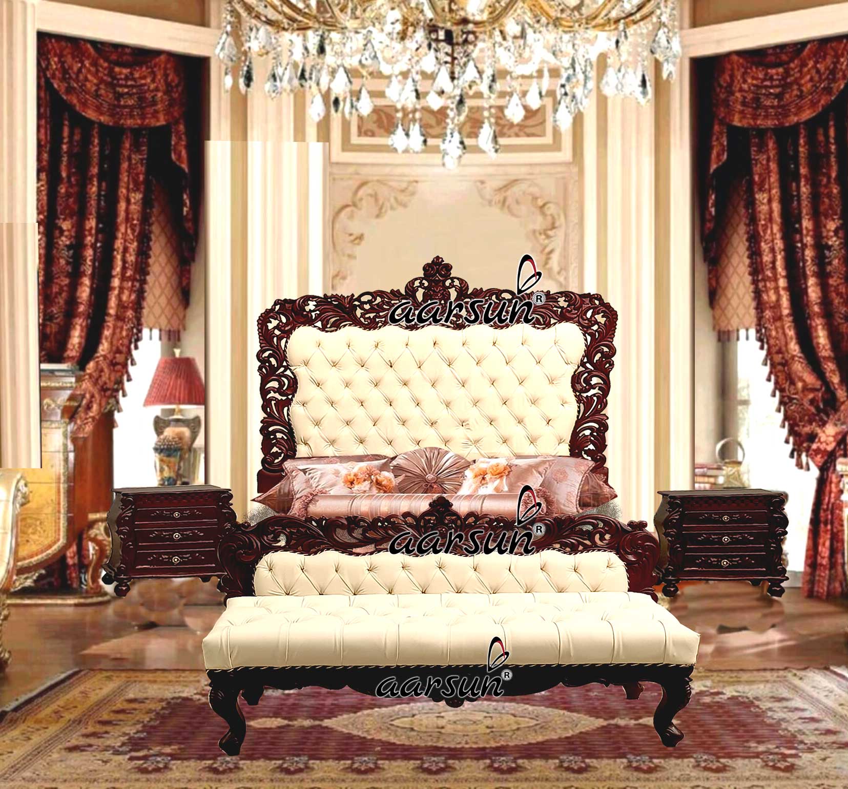 Mahogany Finish Royal Bedroom Set